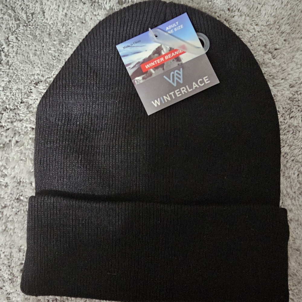 Black Knit Beanie for Men